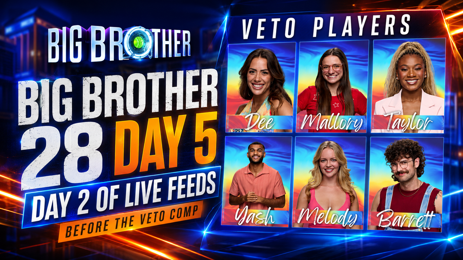 Big Brother 28 Day 5 Live Feeds Recap: The First Veto Draw Exposes Fracturing Alliances, New Final Twos and a House Already Dividing Around Dee’s HOH
