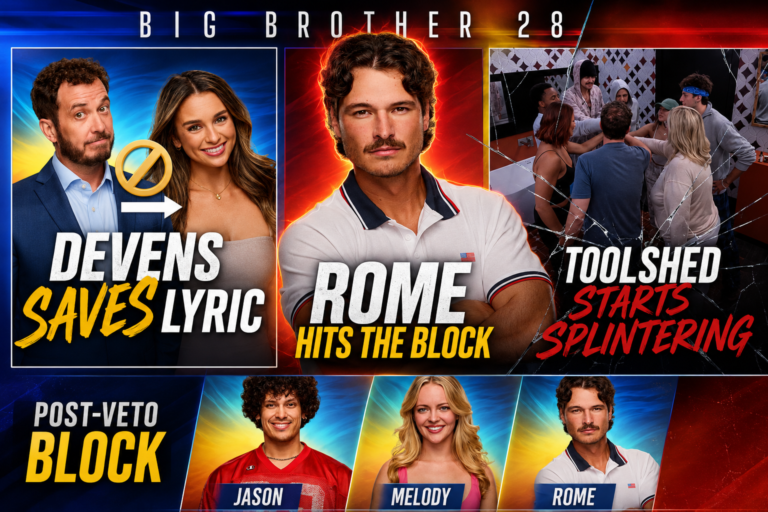 Big Brother 28 Day 14 Post-Veto Live Feeds Update: Devens Saves Lyric, Rome Hits the Block and The Toolshed Starts Splintering