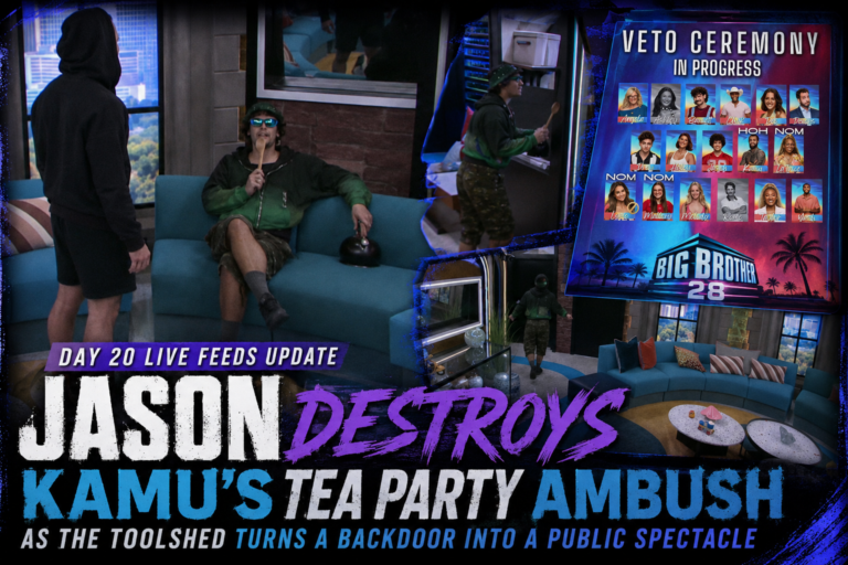 Big Brother 28 Day 21 Live Feeds Update: Jason Declares a Kettle War as Kamu’s Backdoor Plan Heads to the Veto Ceremony