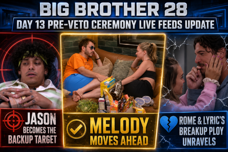 Big Brother 28 Day 13 Pre-Veto Ceremony Live Feeds Update: Melody Moves Ahead, Rome and Lyric’s Breakup Ploy Unravels and Jason Becomes the Backup Target