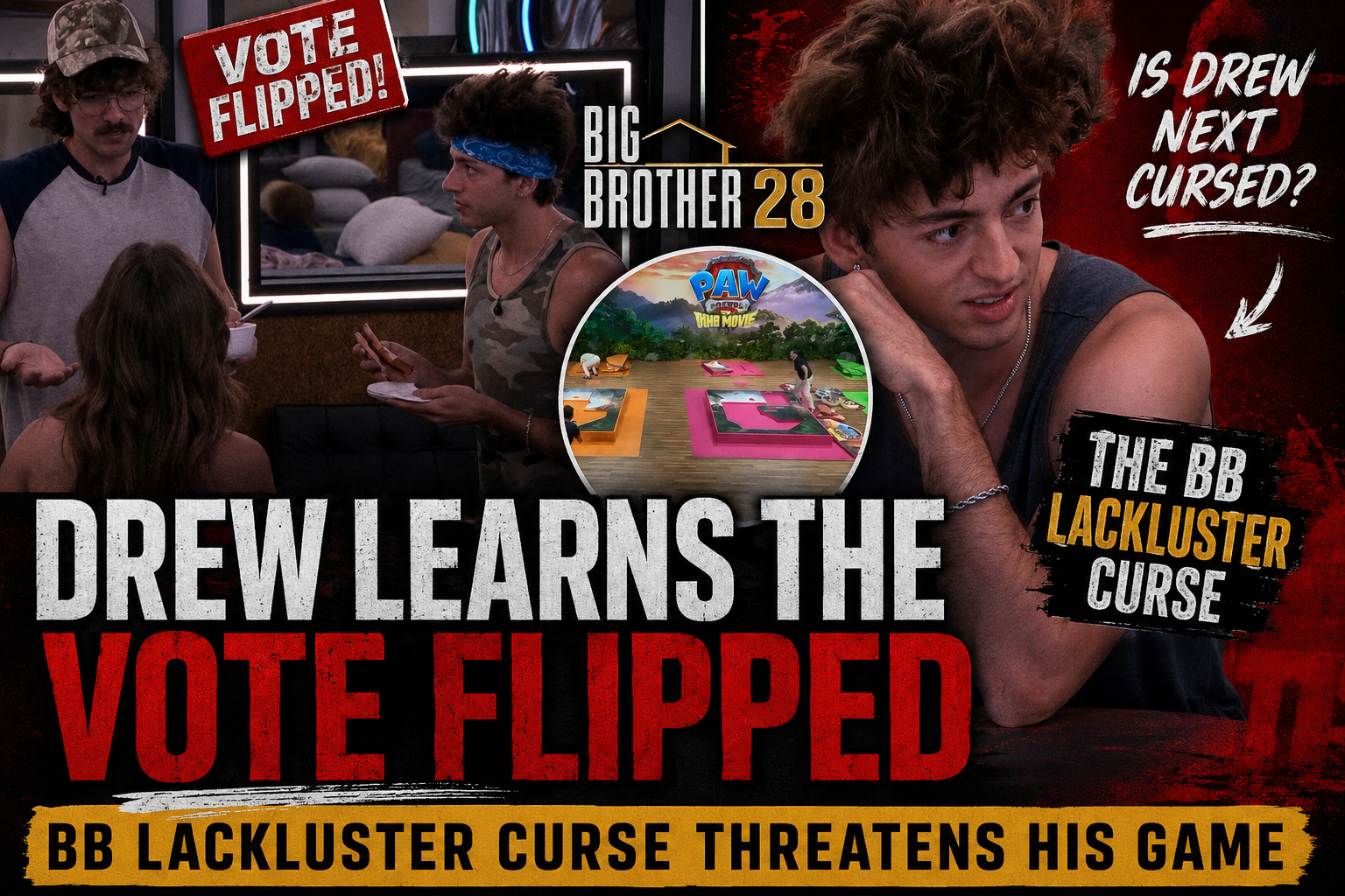 Big Brother 28 Day 31 Live Feeds Update: Drew Learns the Vote Flipped as the BB Lackluster Curse Threatens His Game